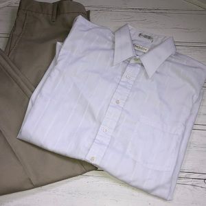 Van Heusen Men’s Satin Stripe Button Down